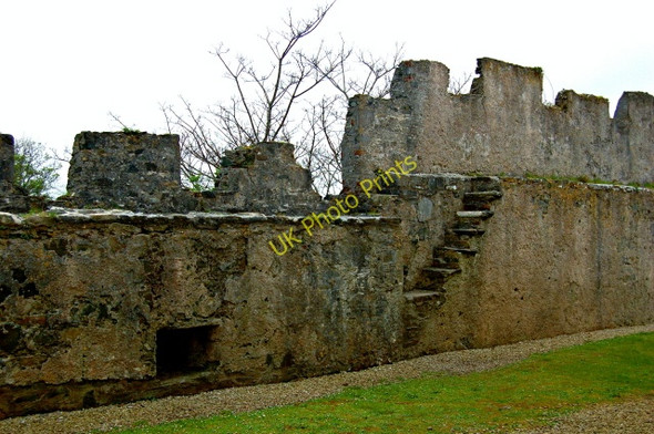 Photo 6"x4" Doe Castle - Fire place & steps in NW interior wall Creeslough c2008