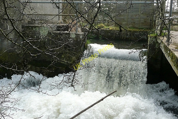 Photo 6"x4" Weir at Padworth Mill Aldermaston Wharf c2009