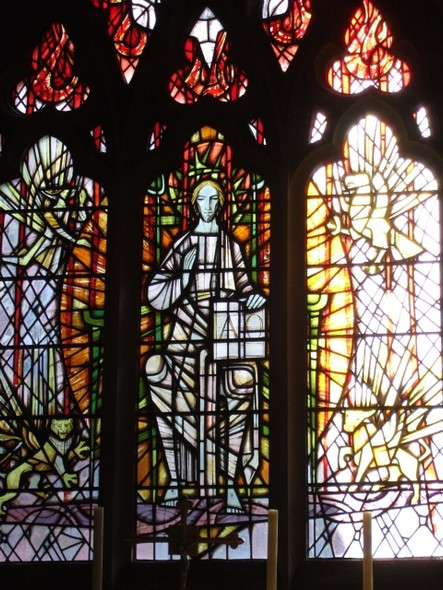 Photo 6"x4" Stained glass window in St Mary Steps church Exeter c2007