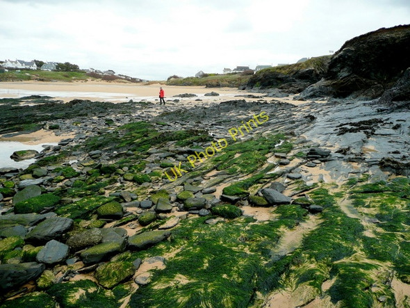 Photo 6"x4" Sand, seaweed and shale Porthcothan c2009