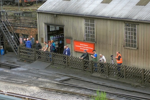 Photo 6"x4" Rail Enthusiasts at the North Moors Railway Sheds Esk Valley c2008