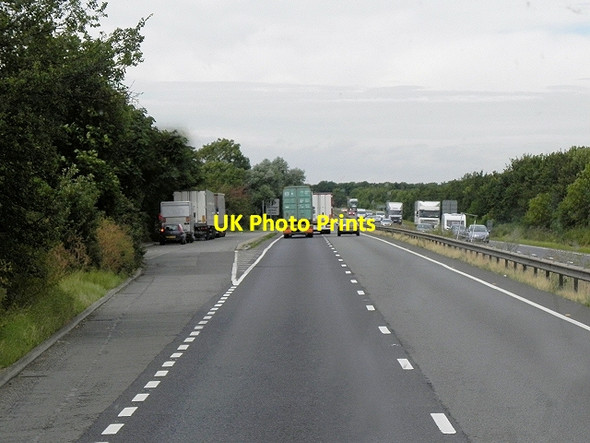 Photo 6"x4" Layby on Westbound A14 near Hemmingford Grey Hemingford Abbots c2013