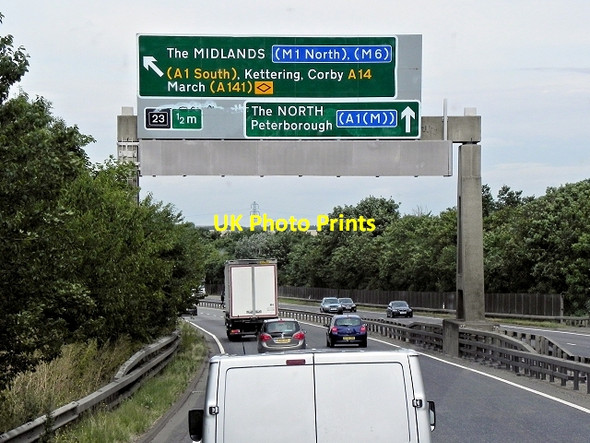 Photo 6"x4" Westbound A14 Approaching Junction 23 (Spittals) Huntingdon c2013