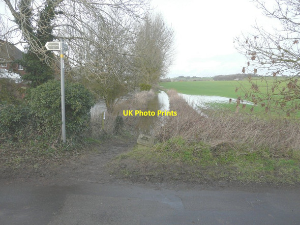 Photo 6"x4" A flooded Elham Valley Way Elham c2014