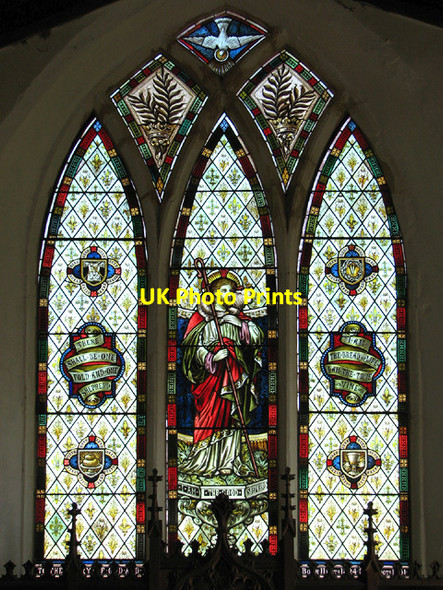 Photo 6"x4" St Peter's church - the east window St Peter South Elmham c2014