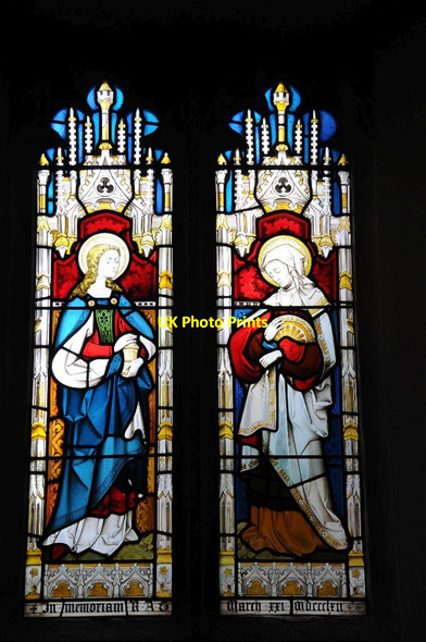 Photo 6"x4" Stained glass window, Coates church Coates\/SO9800 c2014