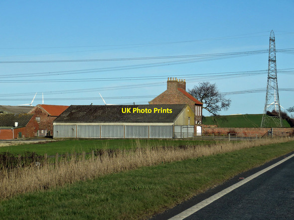 Photo 6"x4" Power lines near Green Hill Farm Butterwick\/NZ3829 c2014