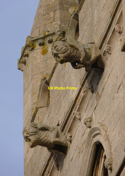 Photo 6"x4" Gargoyles on All Saints Church tower, Oakham Oakham\/SK8509 c2014