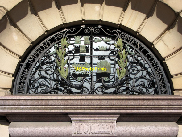 Photo 6"x4" Tyne Improvement Commission window above doorway, Bewick House Newcastle upon Tyne c2014