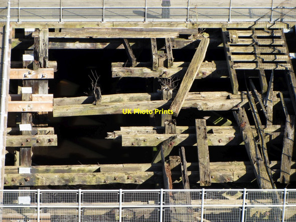 Photo 6"x4" Woodwork in west pier of the Swing Bridge Newcastle upon Tyne c2014