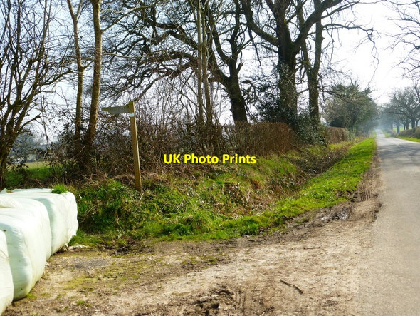 Photo 6"x4" Fawley Lane looking south from footpath junction Bailey Green c2014