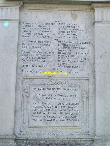 Photo 6"x4" Roll of Honour Laxfield c2014 P1