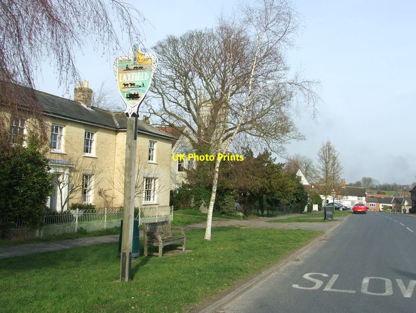Photo 6"x4" Laxfield Village Sign Laxfield c2014
