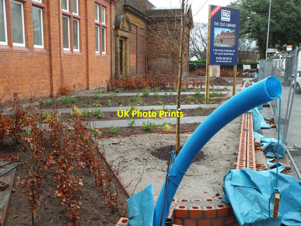 Photo 6"x4" Landscaping under construction, the Old Library development, Avenue Road Royal Leamington Spa c2013