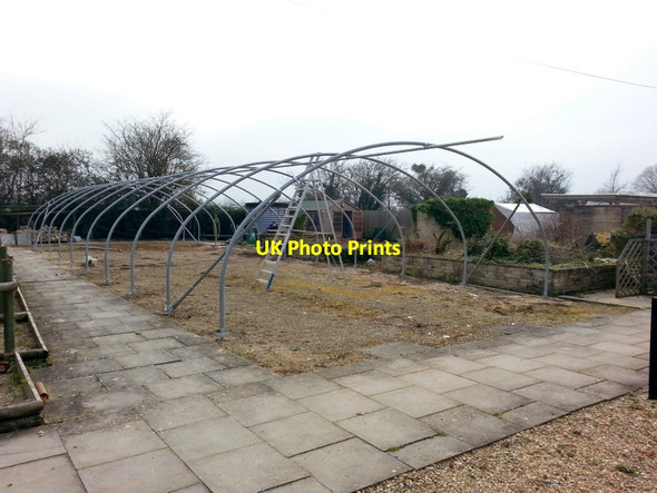 Photo 6"x4" New polytunnel erection Down Hatherley c2014