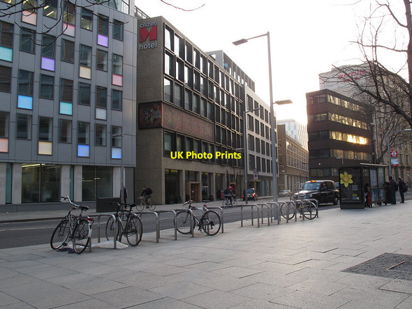 Photo 6"x4" Cycle parking on Southwark Street London c2014