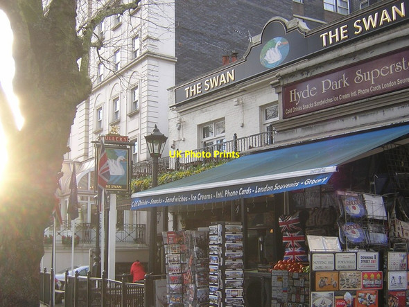 Photo 6"x4" Swan Inn and corner shop, Bayswater Road, London W2 Paddington\/TQ2681 c2014