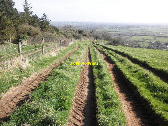 Photo 6"x4" Farm tracks on Loxton Hill Christon c2014