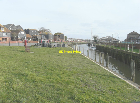 Photo 6"x4" Looking southeast along the River Rother Rye c2014