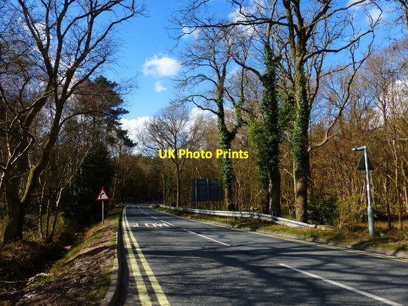 Photo 6"x4" Looking west on Kennels Lane to sharp bend Pondtail c2014