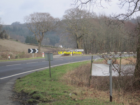Photo 6"x4" A75 and Sign for Road to Skyreburn Skyreburn c2014