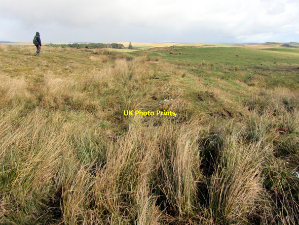 Photo 6"x4" Recording an old boundary north of Sewingshields Crags Halleypike Lough c2014