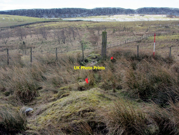 Photo 6"x4" Surveying old boundaries north of Sewingshields Crags Halleypike Lough c2014