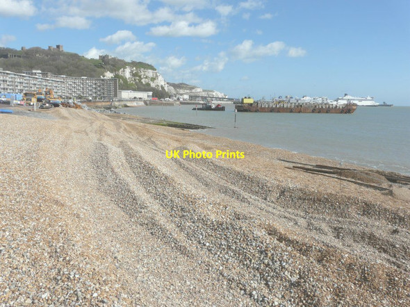 Photo 6"x4" Beach reconstruction at Dover Dover\/TR3141 c2014
