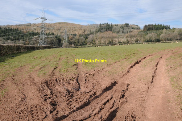 Photo 6"x4" Farmland and Ysgyryd Fach Croes-Hywel c2014