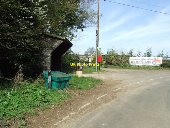 Photo 6"x4" Bus Shelter, Bins And Postbox Newbourne c2014