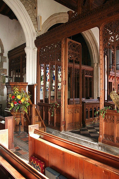Photo 6"x4" South Tawton: interior, St Andrew\u00e2\u0080\u0099s church South Tawton c2008