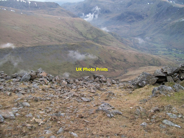 Photo 6"x4" Start of the descent eastwards from the Elidir Fawr ridge to Cwm Dudodyn Dinorwic c2011