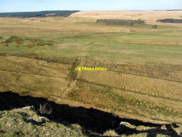 Photo 6"x4" Land north of Sewingshields Crags Halleypike Lough c2014