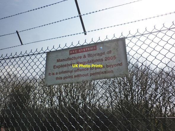 Photo 6"x4" Warning notice, former explosives factory Puriton c2014