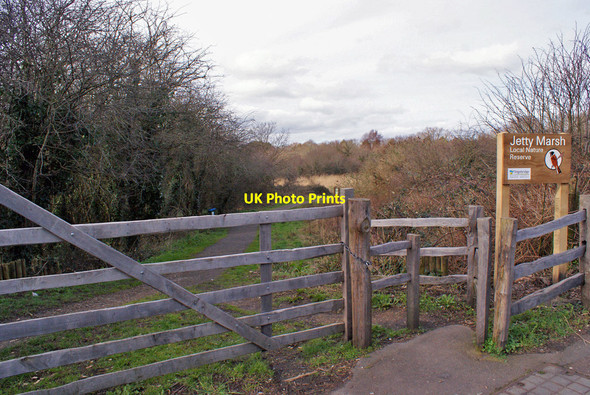 Photo 6"x4" Entrance to Jetty Marsh Nature Reserve Newton Abbot c2014