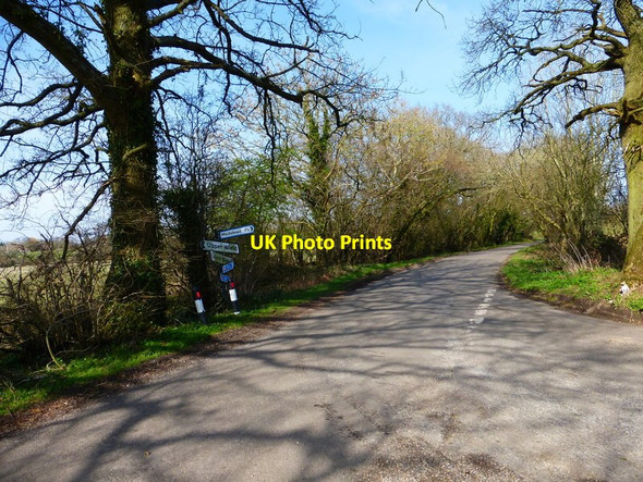 Photo 6"x4" Road junction north east of Upper Wield Lower Wield c2014