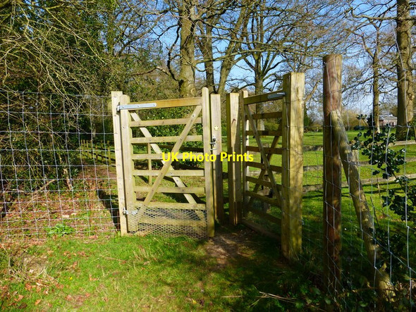 Photo 6"x4" Gate on path near Gaston Grange Lower Wield c2014