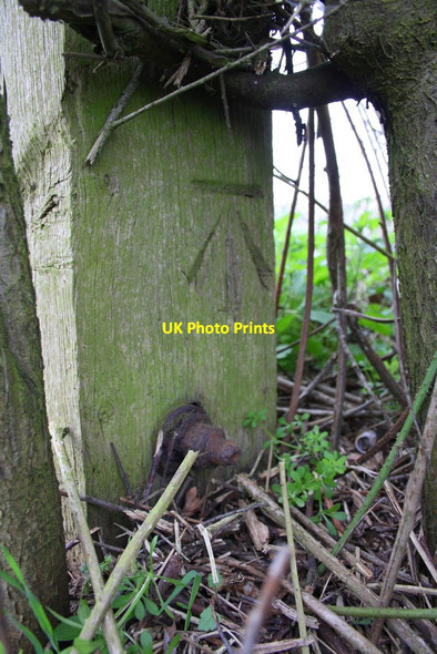 Photo 6"x4" Benchmark on gatepost beside footpath from B4015 Marsh Baldon c2014