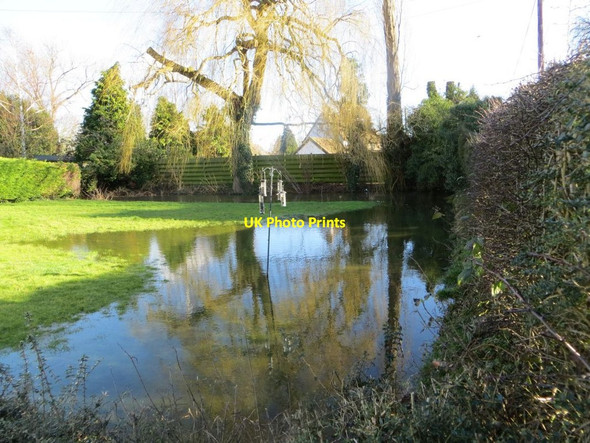 Photo 6"x4" Flooded front garden Cholsey c2014