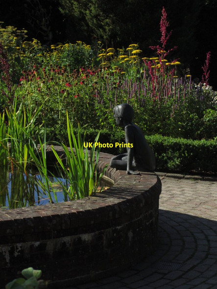 Photo 6"x4" Rosemoor RHS Gardens, Gt Torrington - Statue in flower gardens Great Torrington c2013