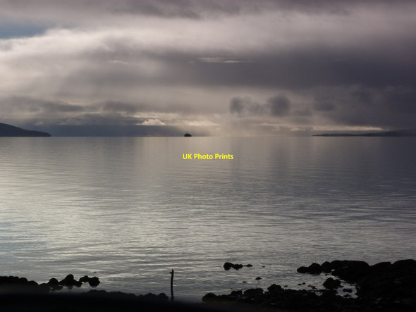 Photo 6"x4" Stormy weather over Kilbrannan Sound Claonaig c2013