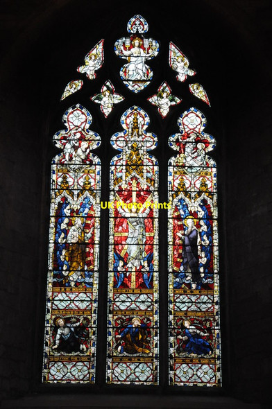 Photo 6"x4" Stained glass window, Tewkesbury Abbey Tewkesbury c2013