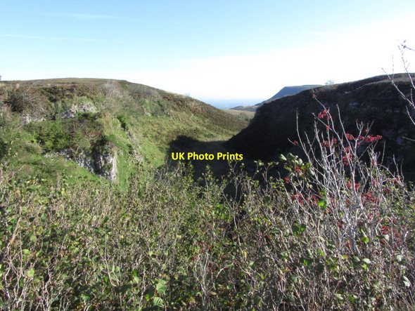Photo 6"x4" Legacurragh limestone cleft on Cuilcagh northern slopes Swanlinbar c2013