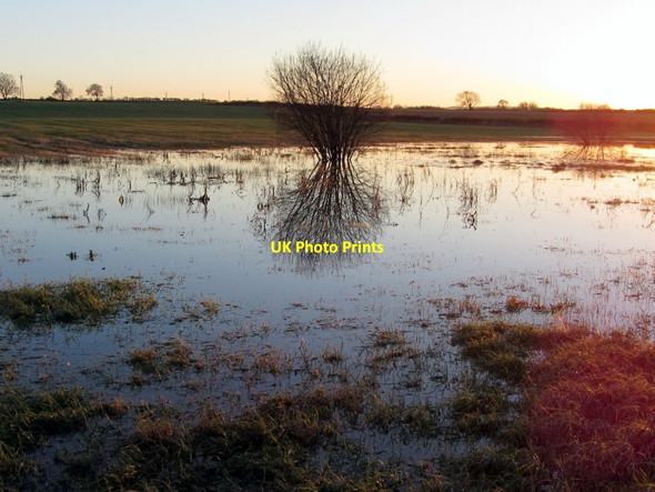 Photo 6"x4" Flooded field north of Fell House Farm Callerton c2013