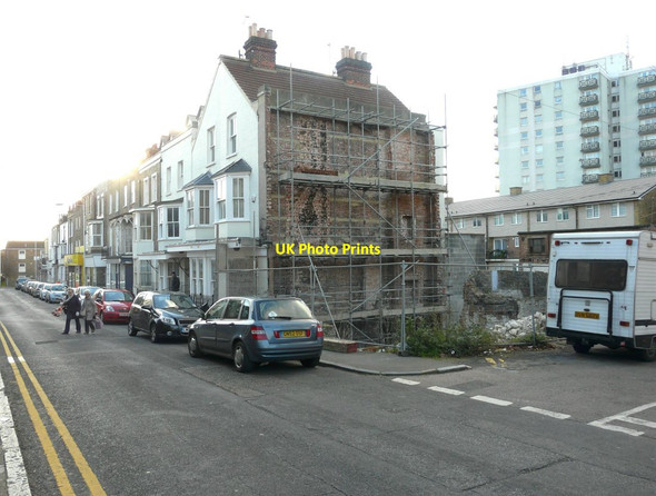 Photo 6"x4" Scaffolding on the side of 32 Bellevue Road Ramsgate c2013