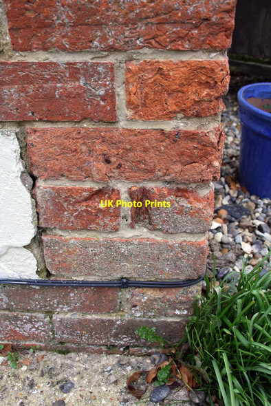 Photo 6"x4" Damaged benchmark on Lane End Cottage Great Holcombe c2013