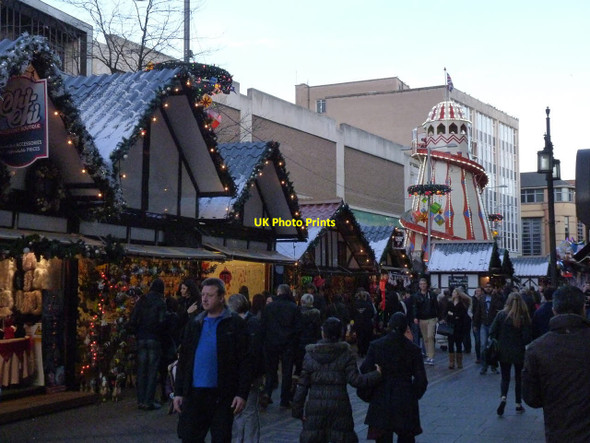 Photo 6"x4" Christmas market in the Old Market Square, 2013 Nottingham\/SK5641 c2013