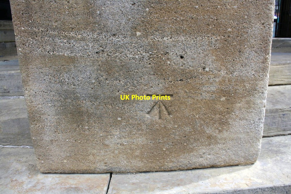 Photo 6"x4" Benchmark on pillar at Corn Exchange entrance Leeds\/SE3034 c2013