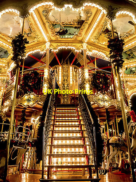 Photo 6"x4" Venetian carousel at Edinburgh Christmas market Edinburgh c2013