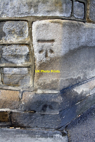 Photo 6"x4" Benchmark on Belmont of Skipton shop Skipton c2013